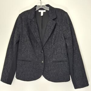 Chico's Textured Black Blazer, Medium, Size 1
